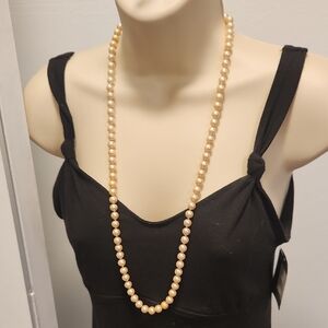 Elegant Pearl Necklace Cream Color 30 Inches Length